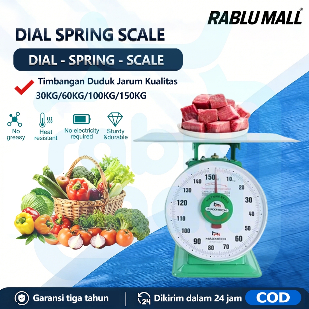 Timbangan Duduk Jarum Kualitas 30KG 60KG 100KG 150KG Timbangan Manual Kapasitas Besar Awet