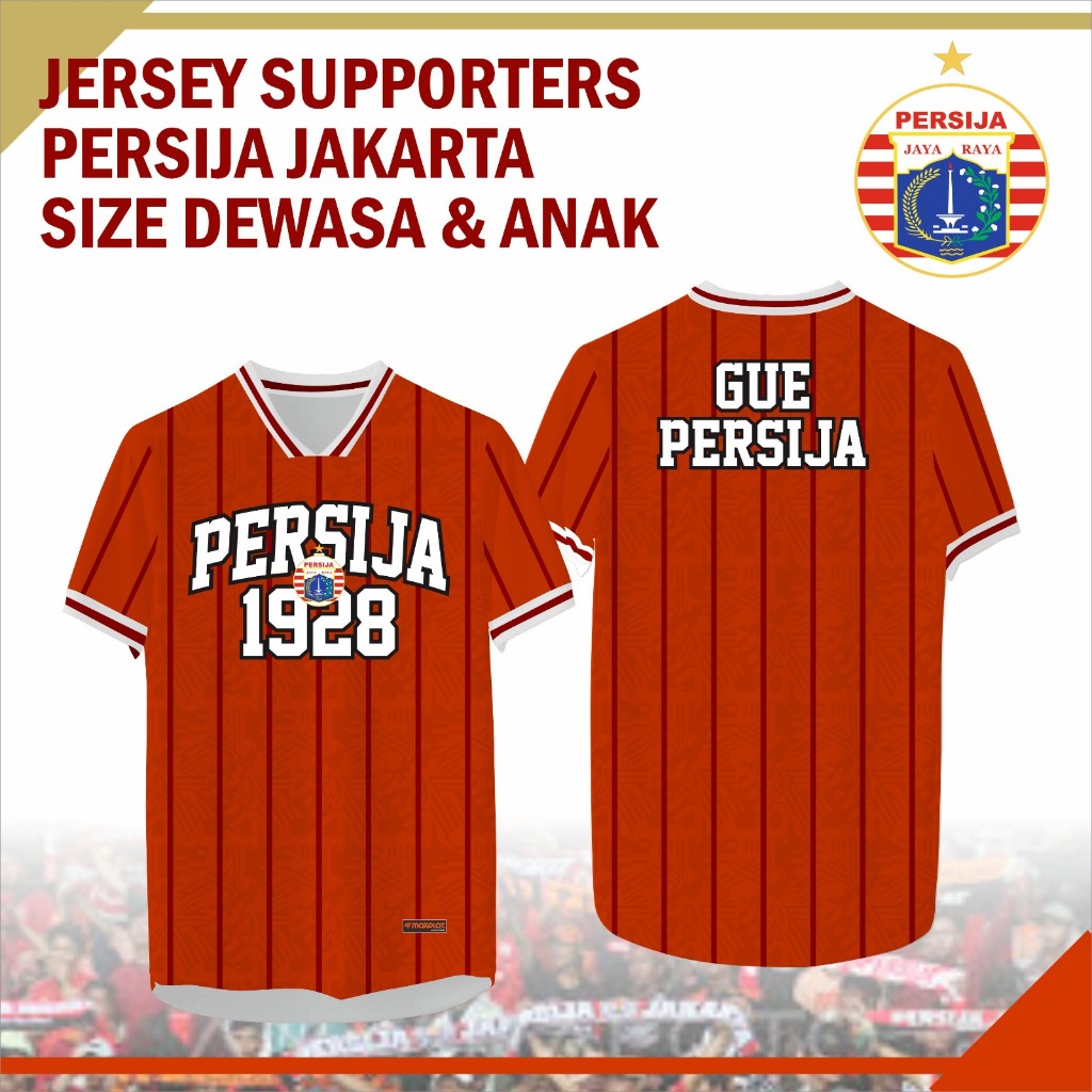 Baju Kaos Jersey The jakmania Jersey Supporter Persija jakarta ukuran dewasa dan anak