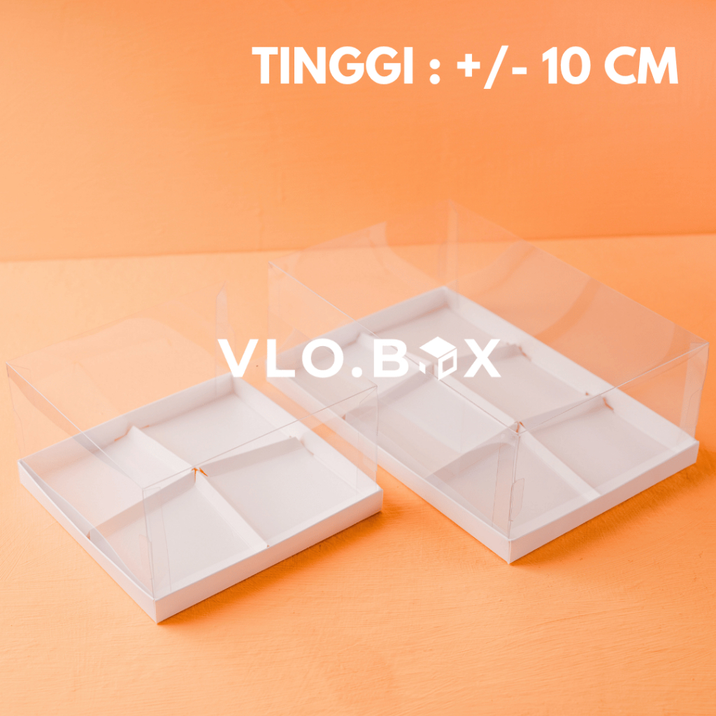 Kotak kue mika sekat tinggi 10 cm premium | box donat kotak donat | box puding sekat