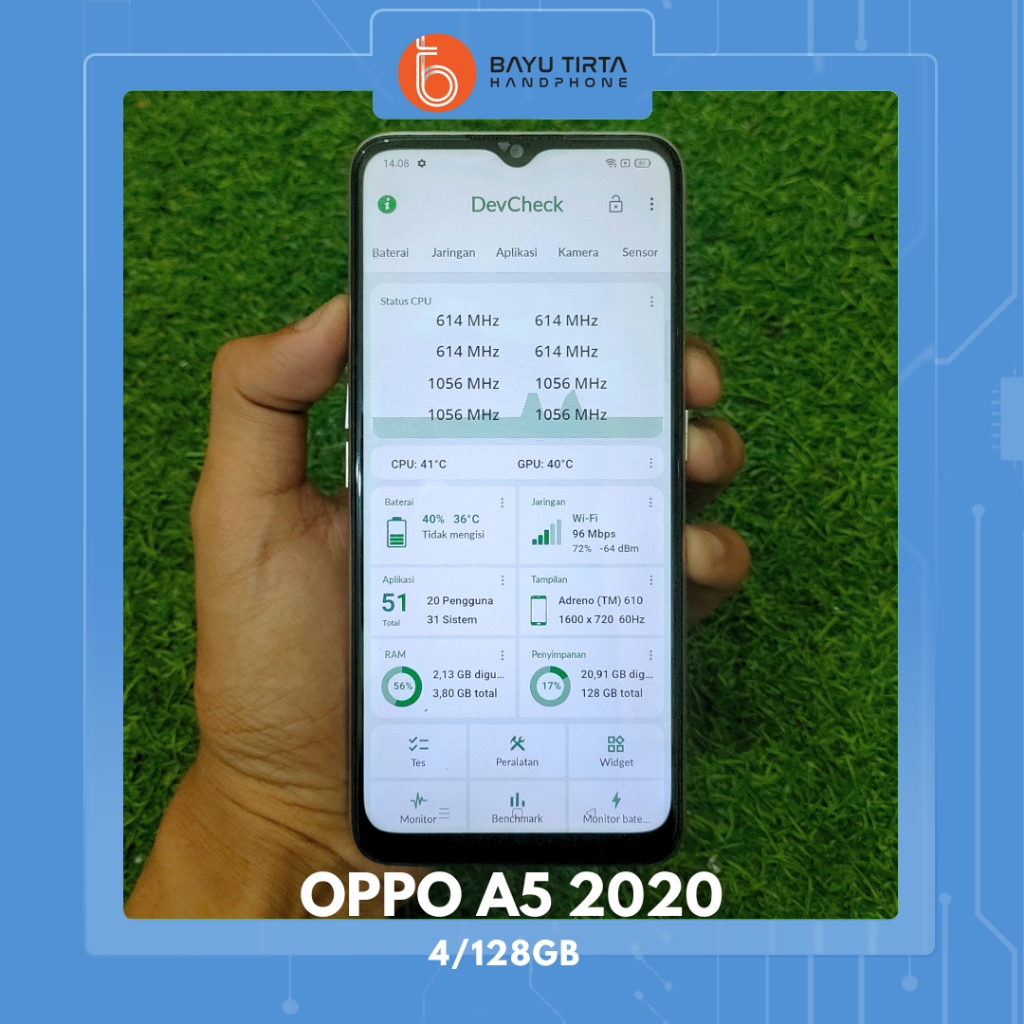 OPPO A5 2020 (4/128GB) | Dazzling White | Second Bekas | A19