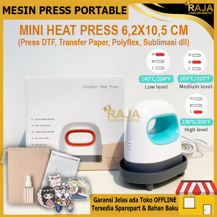 Mesin Press Kaos Mini (Portable) / Mini Heat Press Machine | Setrika Sablon Mini DTF / HTV Polyflex 