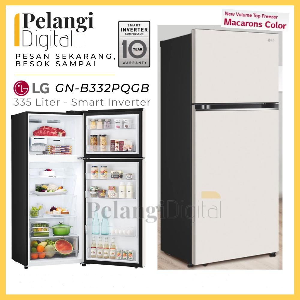 LG B332PQGB Kulkas 2 Pintu Smart Inverter 335L Putih Top Freezer