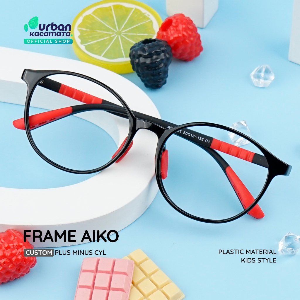 DJAVA X URBAN - Frame Aiko - Kacamata Anak Bulat Karet Lentur Anti Patah