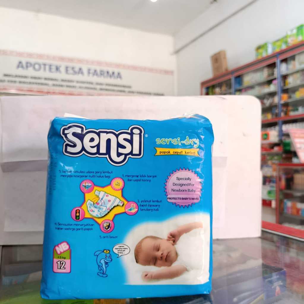 Popok Bayi Sensi NB12 S12 Lembut, Menyerap Banyak, Indikator Kapan Ganti