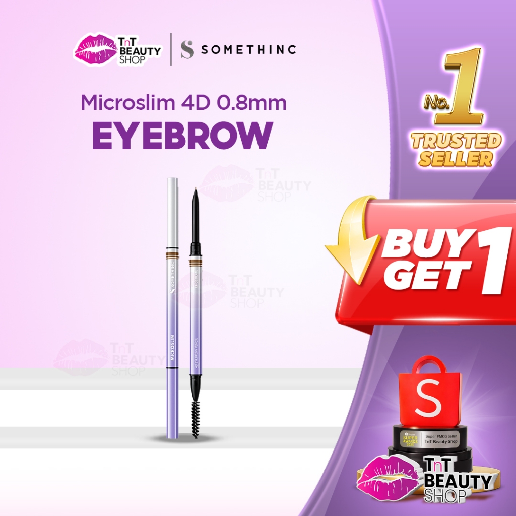 SOMETHINC Microslim 4D Eyebrow Pencil 0.8mm Pensil Alis Kecil Tipis Micro Tip Spoolie | TnT Beauty