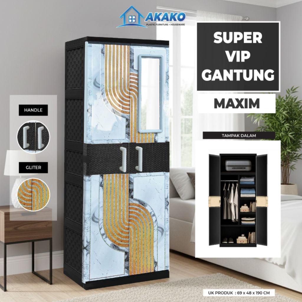 LEMARI AKAKO SUPER VIP GANTUNG (JUMBO)
