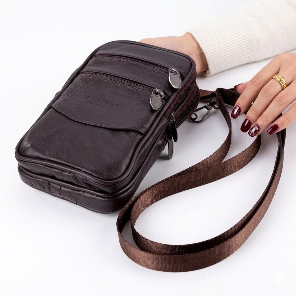 tas hp kulit pria tas selempang cowok tas kulit pria