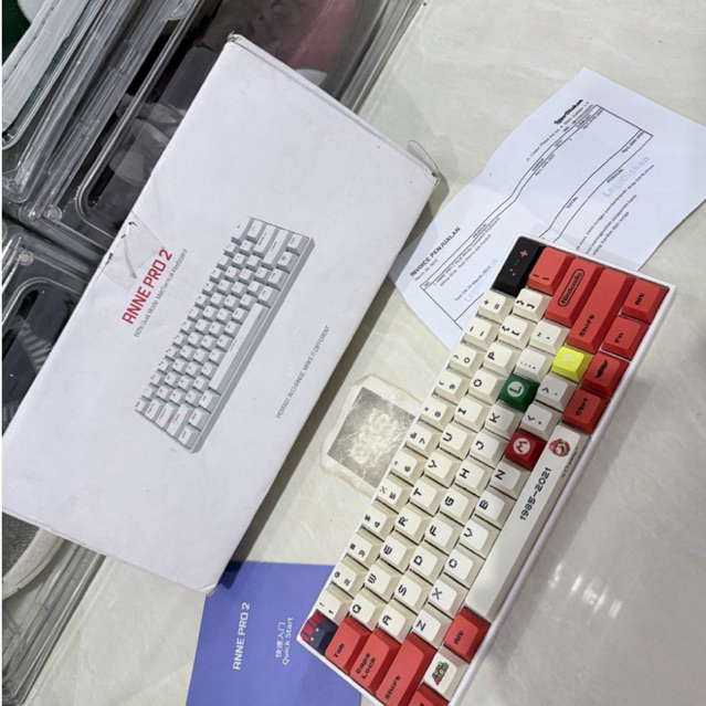 Anne Pro 2 Mechanical Keyboard Red Switch Mario Caps