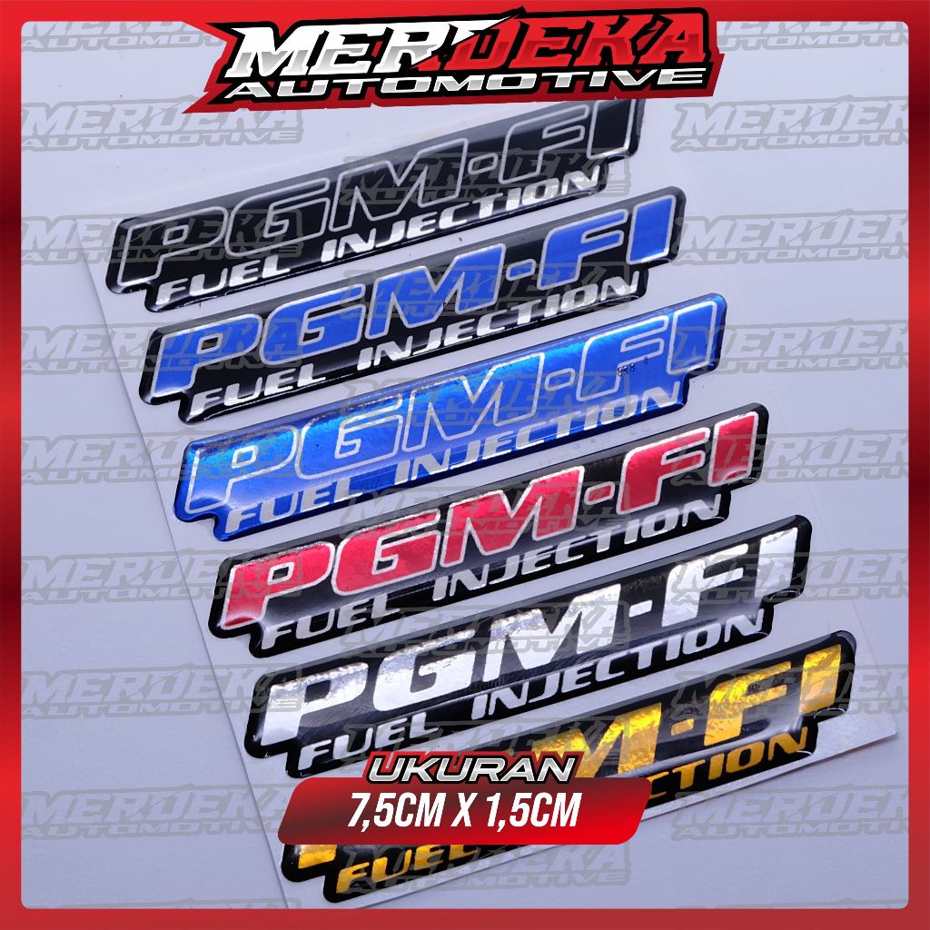 emblem pgm fi fuel injection / honda stiker logo pgm fi fuel injection / emblem timbul pgm fi fuel i