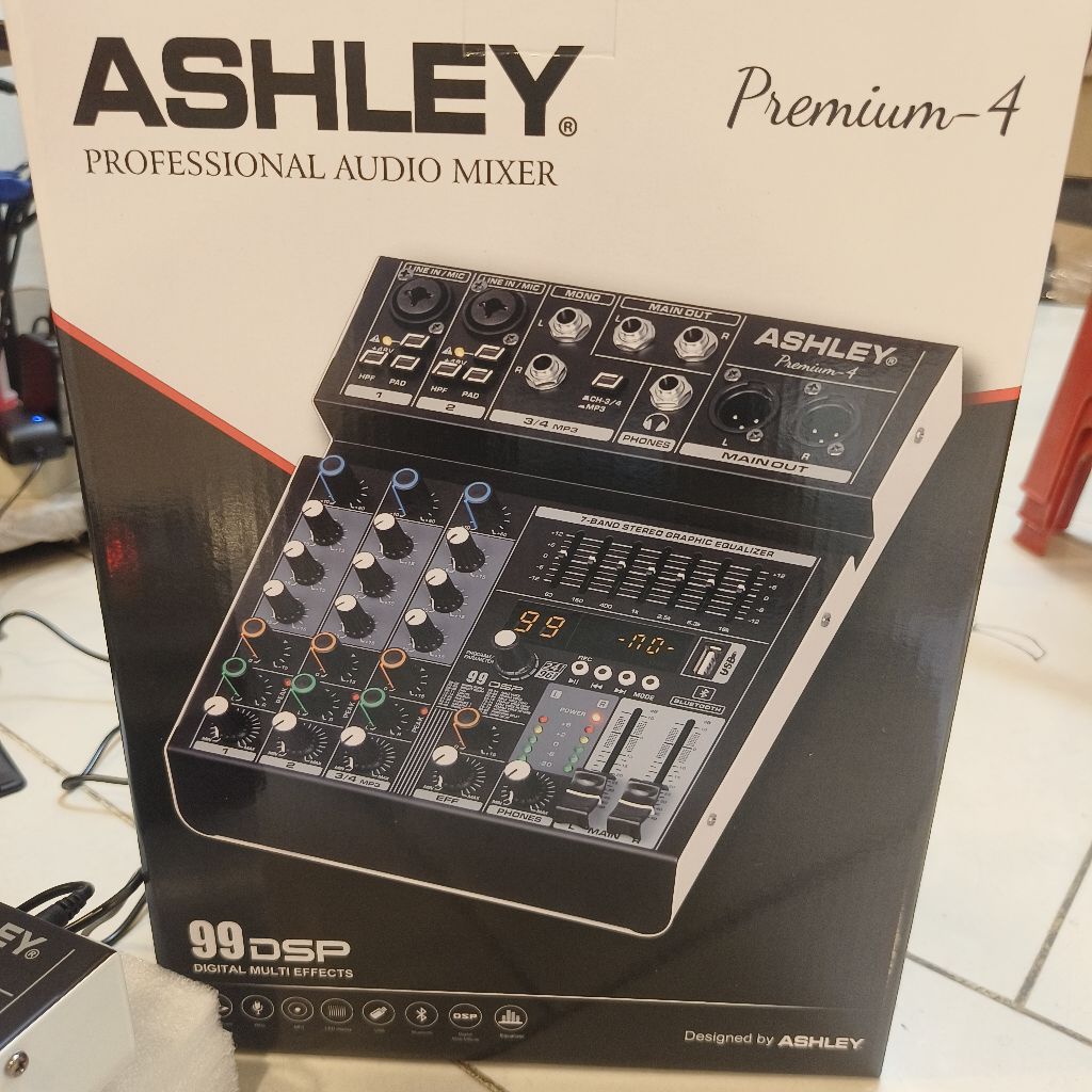 Audio Mixer Ashley Premium-4 4 Channel Professional Digital Multi Effects