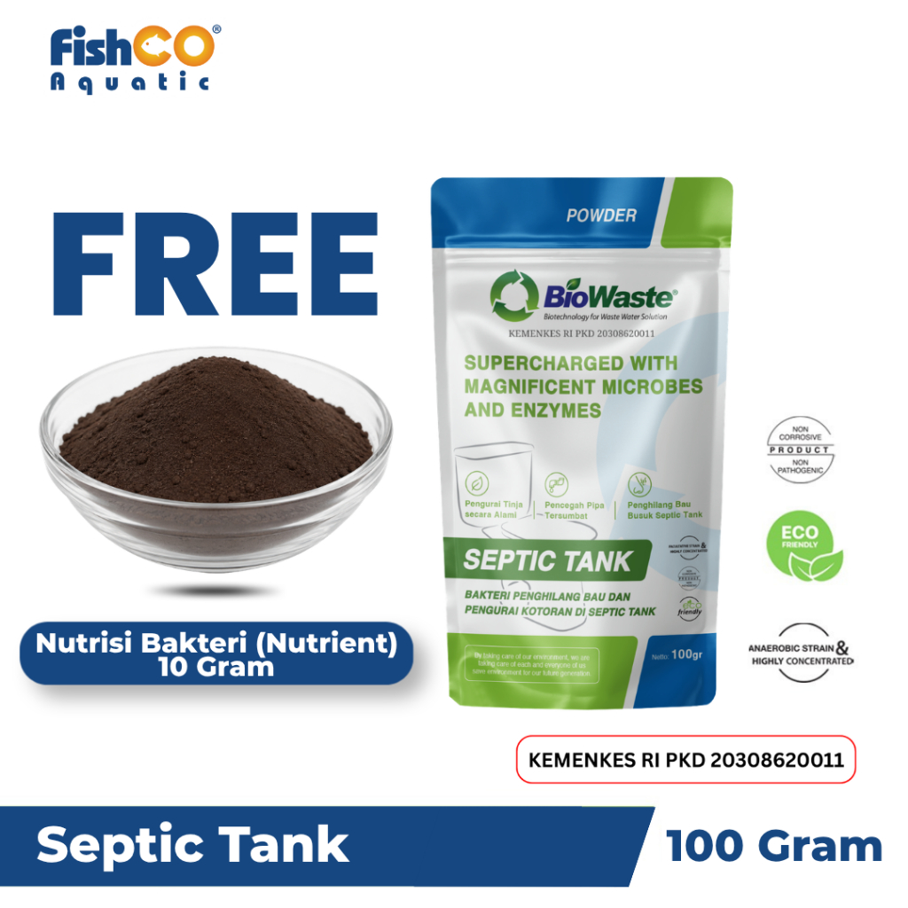 BioWaste Septic Tank Cleaner Bakteri Pengurai  Limbah IPAL MBG Organik Tinja Tanpa Sedot 100 Gram