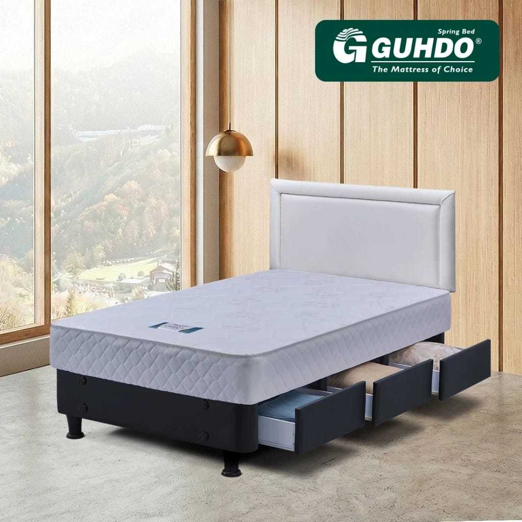 Bed Set Prospine Kasur Spring Bed Guhdo -  Drawer Bed 3 Laci New Prima