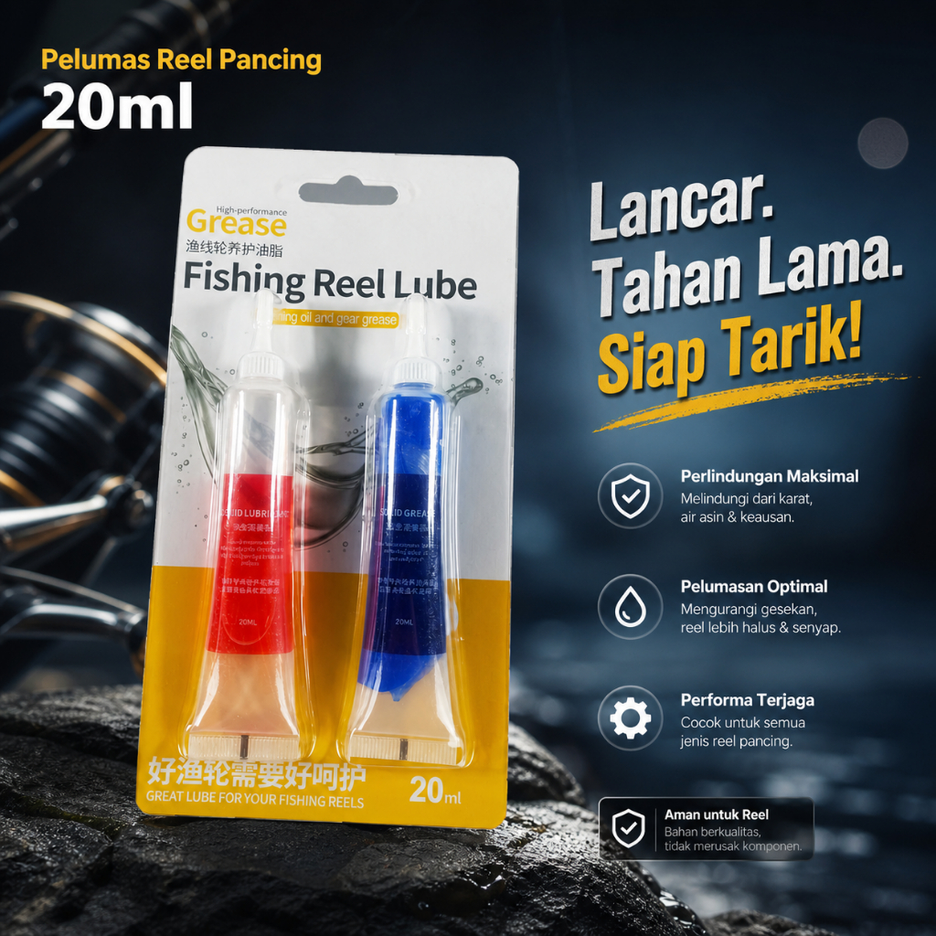 pelumas minyak oli grease gemuk reel pancing