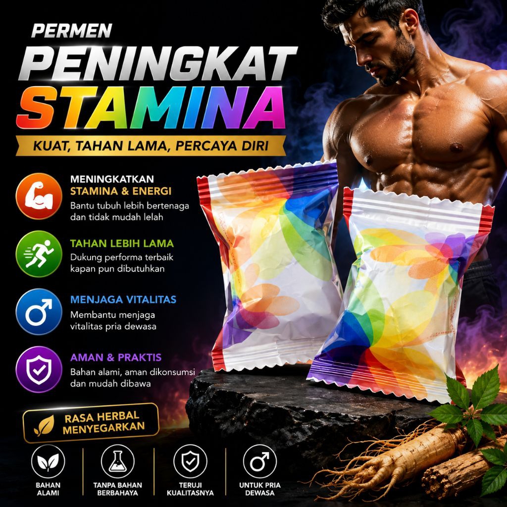 [2 pcs] Permen Herbal Rainbow Candymoon Original | Solusi Pria | Tahan Lama