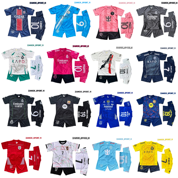 setelan baju bola anak terbaru | set baju celana bola termurah | jersey bola unisex cewek cowok untu