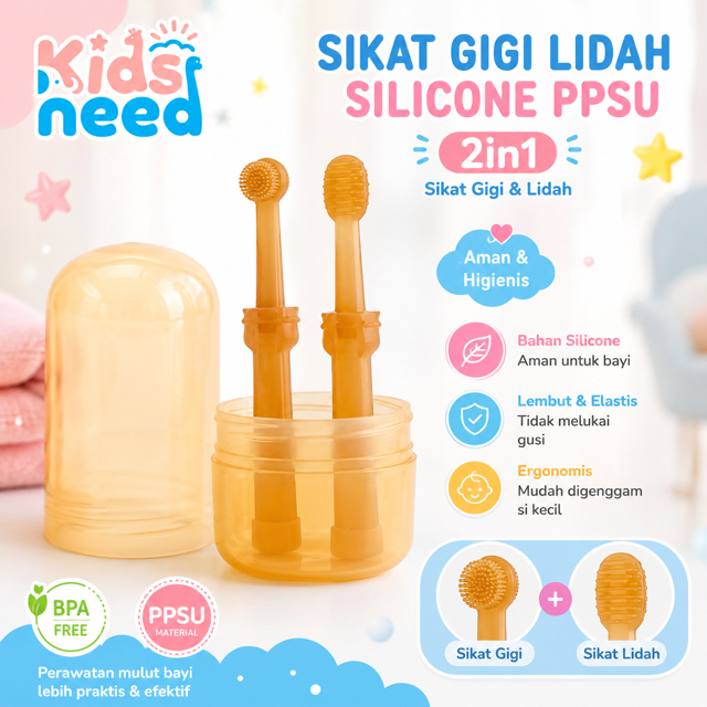Sikat Gigi Lidah Bayi PPSU 2in1 BPA FREE