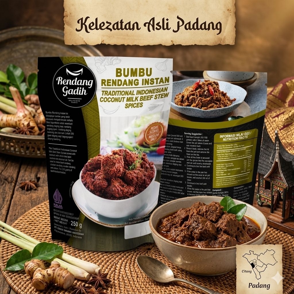Rendang Gadih - Bumbu Rendang Instan - Rendang Instan/Siap saji