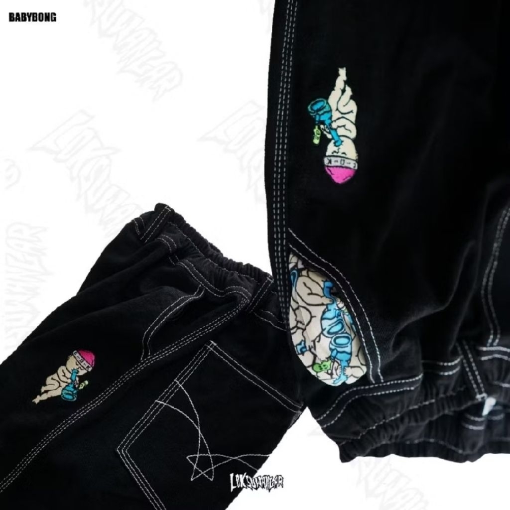 Baggy Pants Babybong -Black sz L