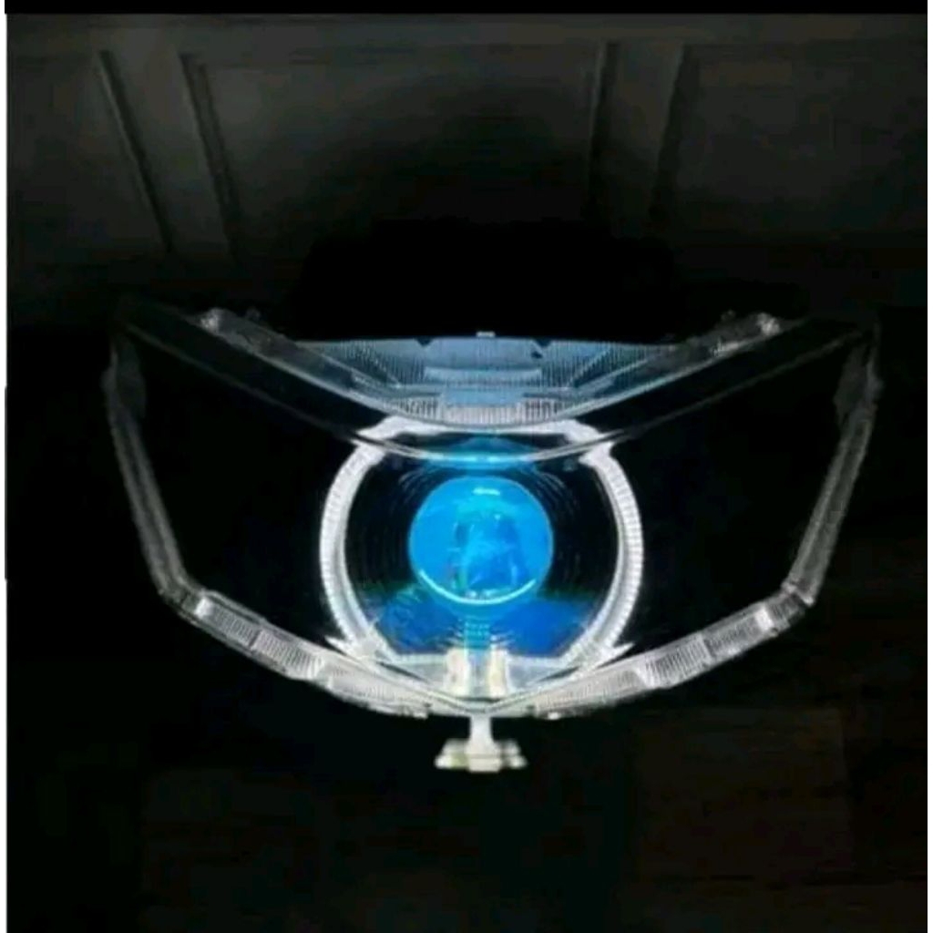 reflektor lampu depan beat deluxe gen 1 tahun 2020-2021-2022-2023-2024 fullset proji biled 4.5 inch 