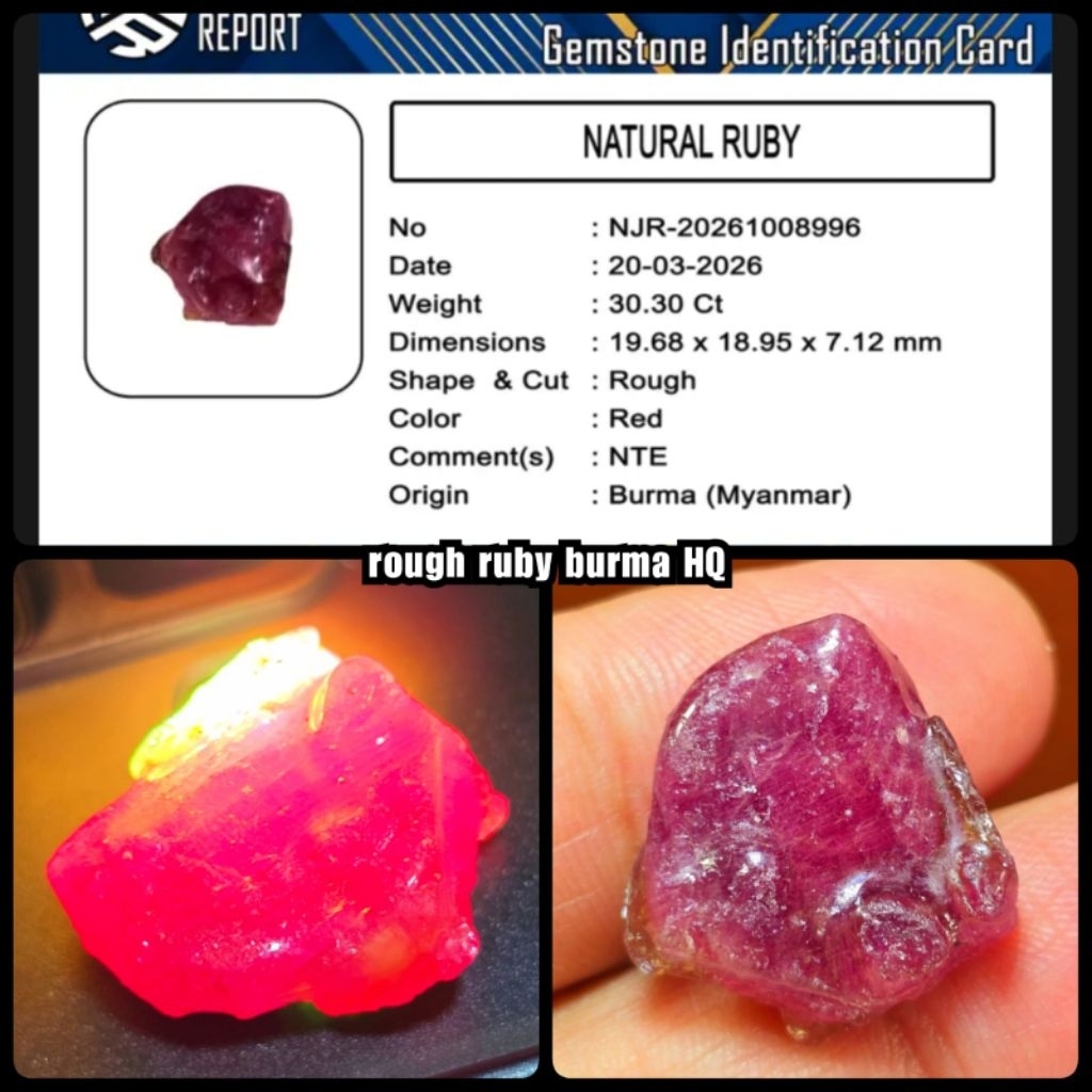 bongkahan batu ruby Burma jumbo kristal asli tambang