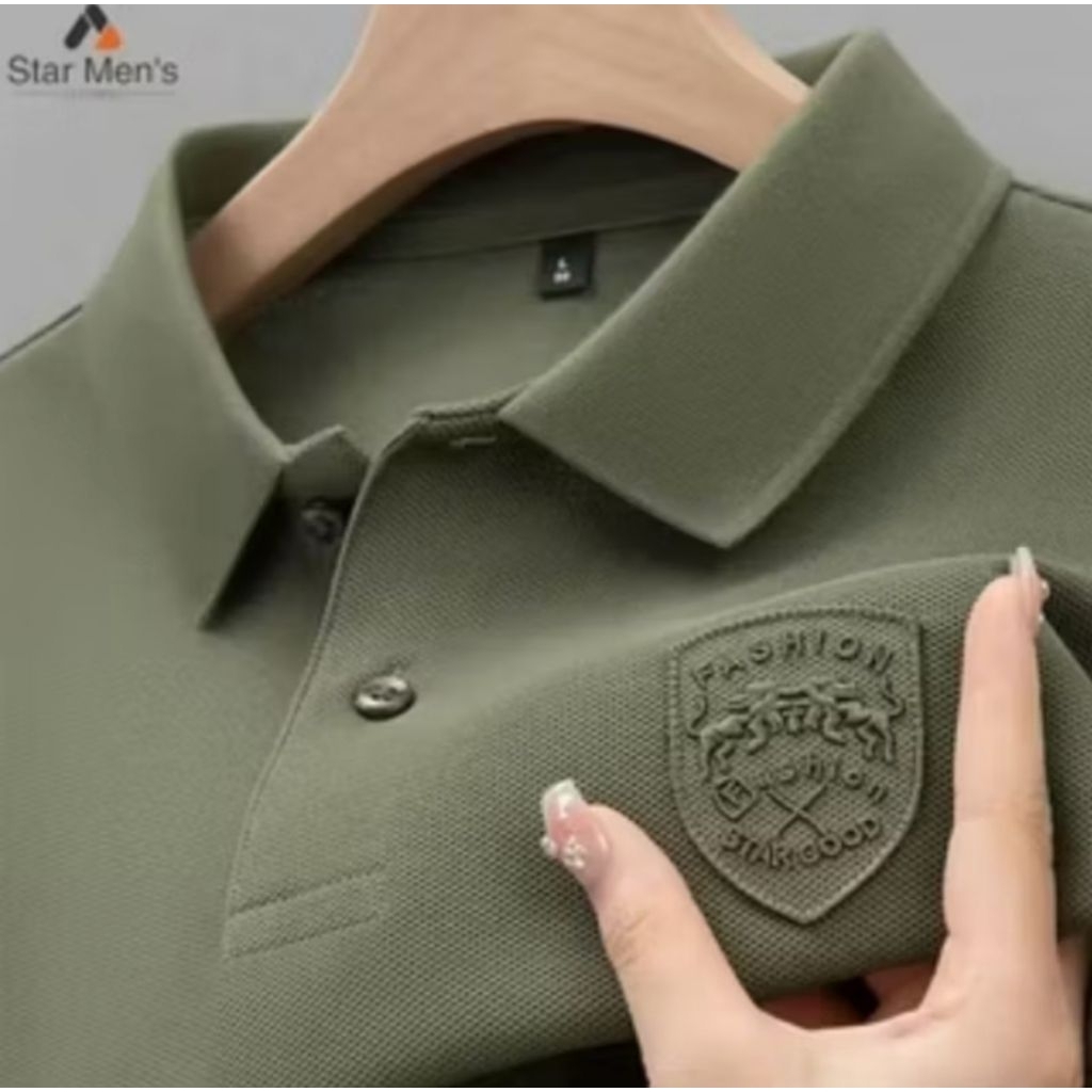 Kaos Polo Pria Oversized STARGOODFASHION BORDIR/baju kaos kerah pria/Kemeja Pria Lengan Pende kancin