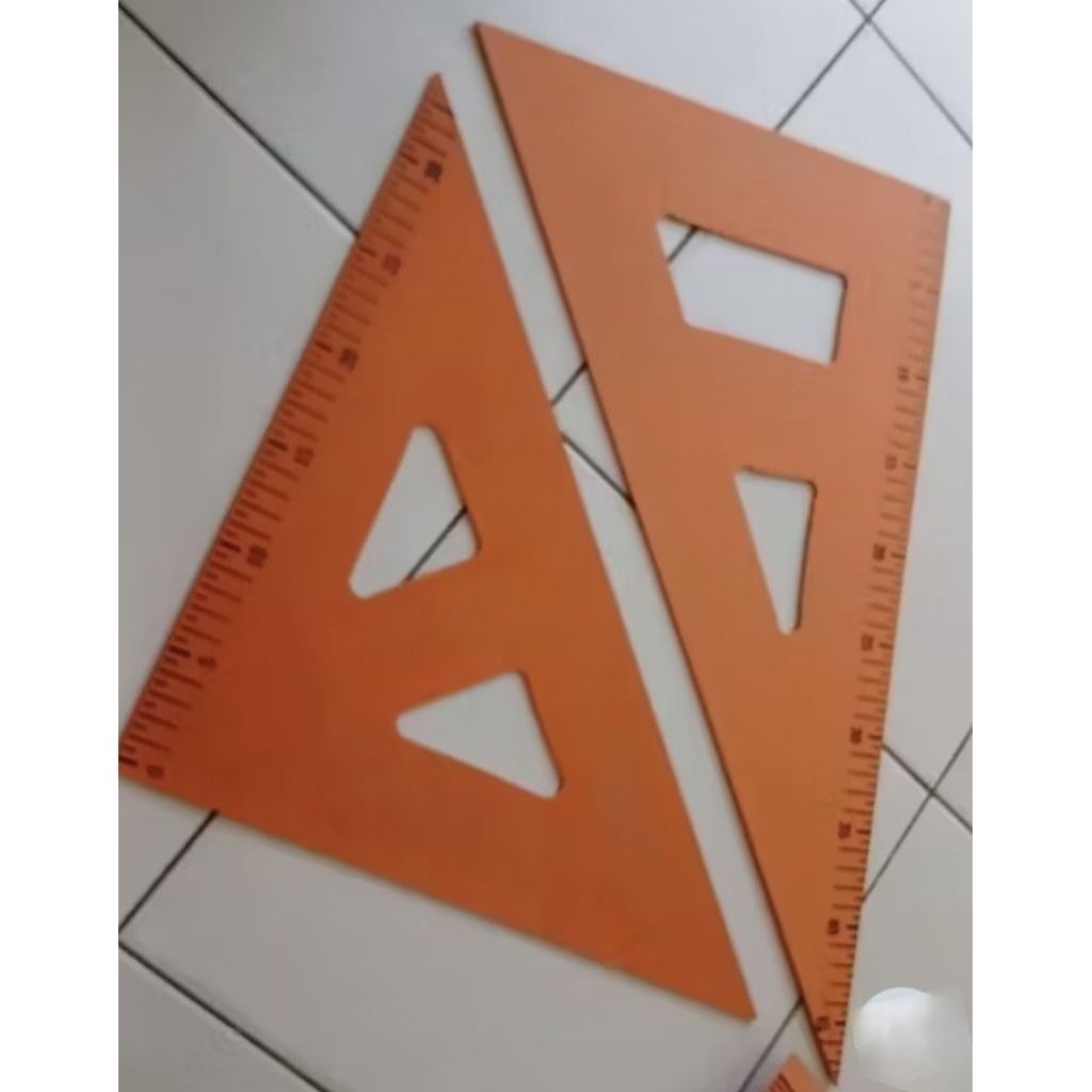 penggaris segitiga satu set isi 2 pcs penggaris segitiga kayu mdf