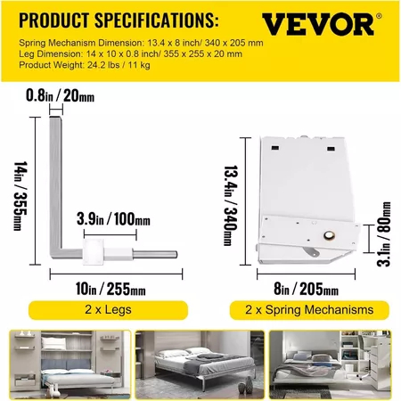 Engsel Tempat Tidur /Engsel Ranjang Lipat Hidrolik Wall bed Vertical