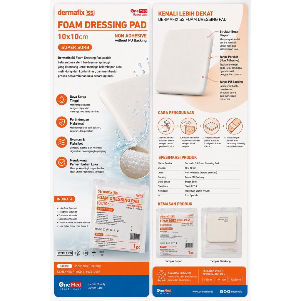 Foam Dressing Pad/perawatan Luka Modern/Non Adhesive