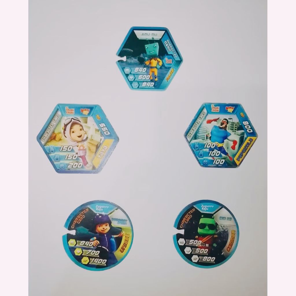 5 Kartu Choki Choki Boboiboy & Choki Choki/Zupperrr Keju Boboiboy Galaxy