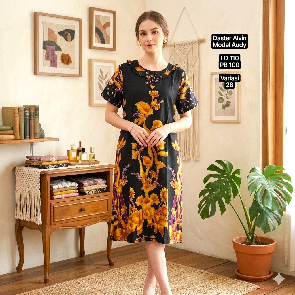 Daster Audy Lengan Pendek Dari Batik Alvin (Audy)