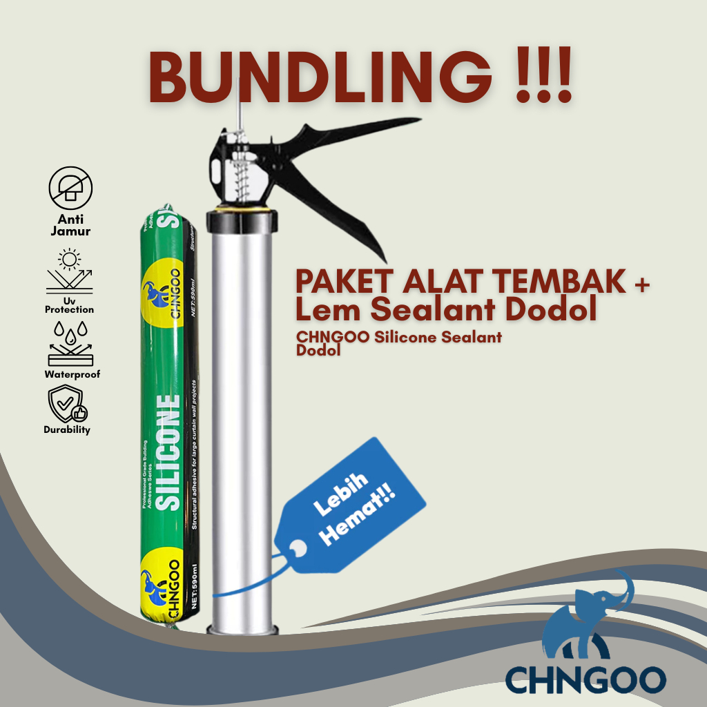 [BUNDLING HEMAT] CHNGOO 999 Sealant Netral (Dodol) + Sealant Gun Paket Lengkap Kuat Siap Pakai