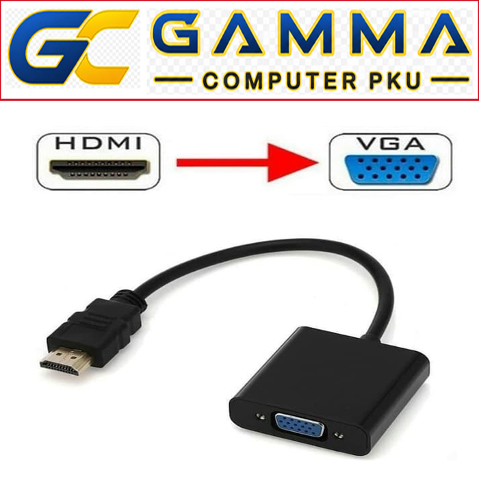 CONVERTER HDMI TO VGA HIGH QUALITY / HDMI MALE TO VGA FEMALE LAPTOP PROYEKTOR INFOCUS