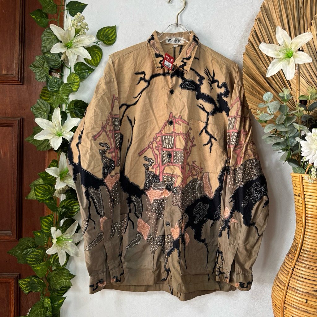 Kemeja Batik pria Coklat muda