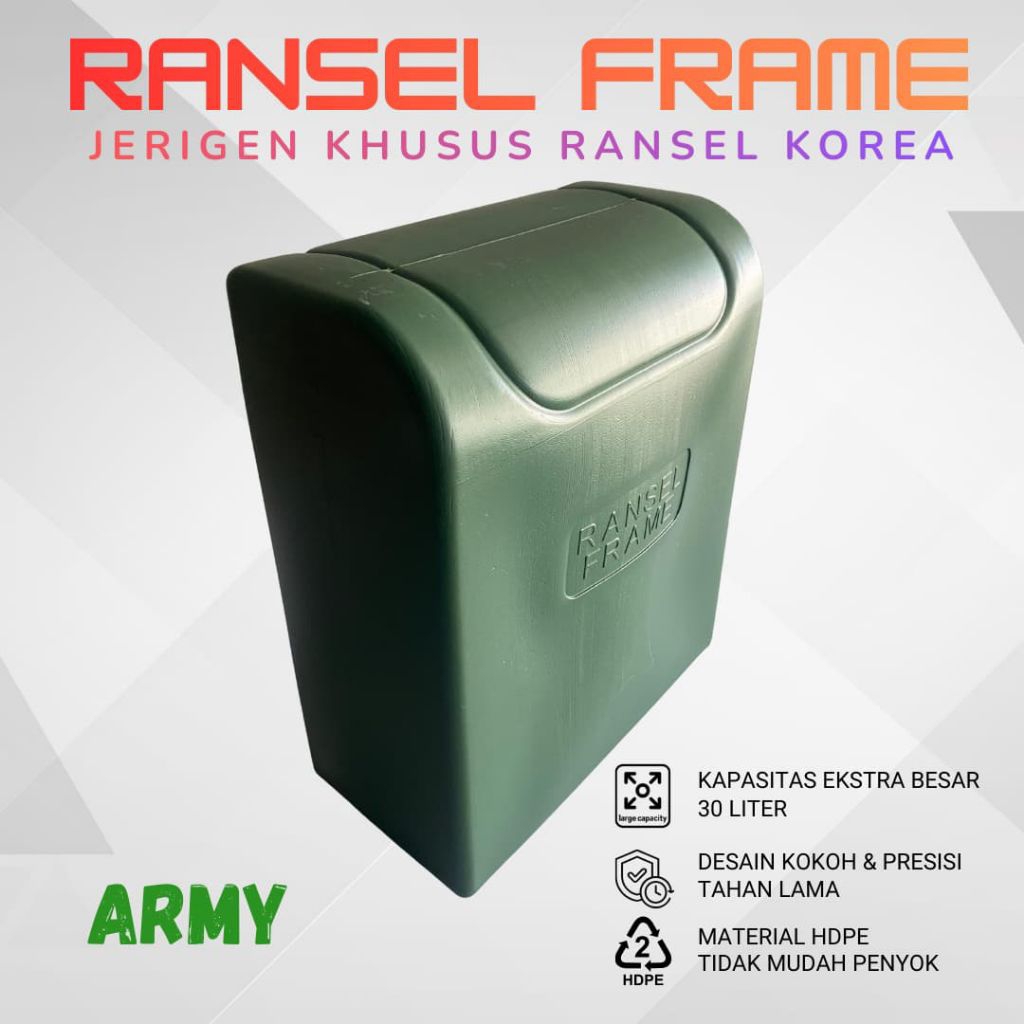 RANSEL FRAME JERIGEN RANSEL TNI/Polri - Praktis, Kapasitas Besar, Material Kuat