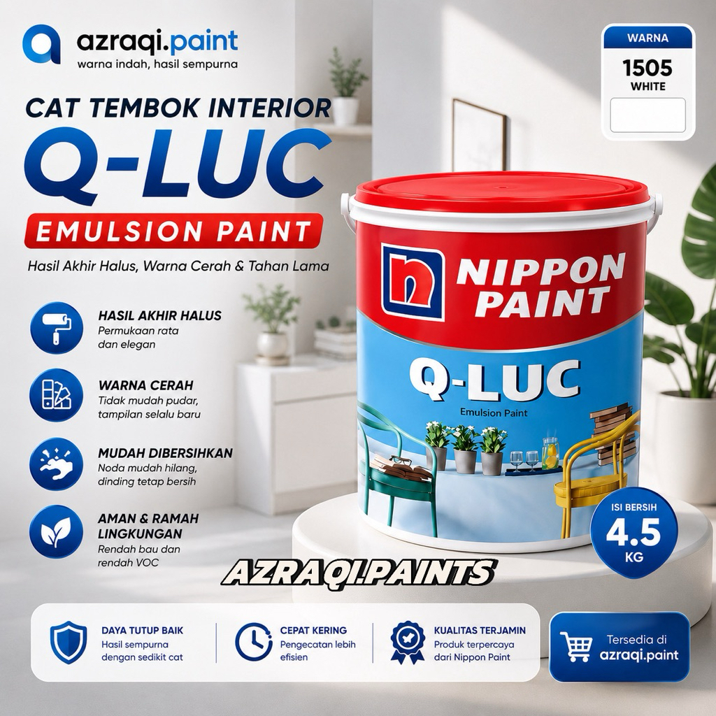CAT TEMBOK QLUC WHITE 1505 ( 4.5 KG ) BY NIPPON PAINT
