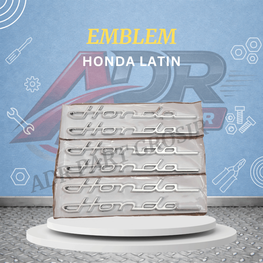 Emblem Tulisan honda latin Emblem Timbul 3D honda latin Stiker Sticker Honda Latin