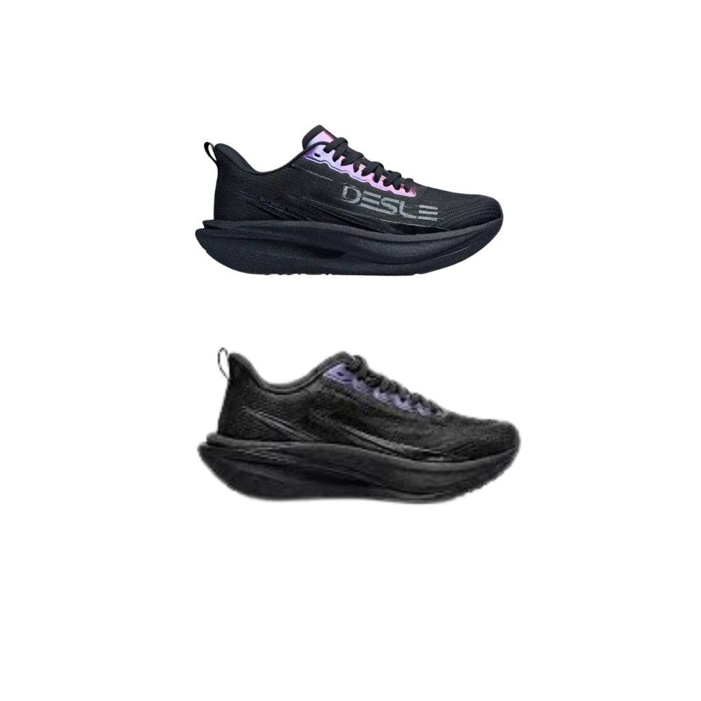 DESLE FENIX BLACK - Sepatu running pria