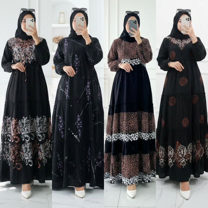 Ariefa Batik - Gamis Twill Gamis Twill Rayon Model Susun Busui Terbaru Gamis Twill Ori Pekalongan