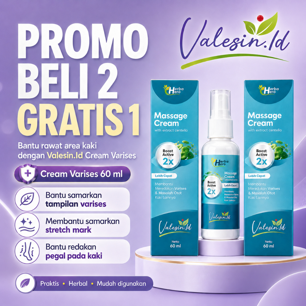 VALESIN.ID | Krim untuk Varises, Bantu Samarkan Stretch Mark & Redakan Pegal-Pegal