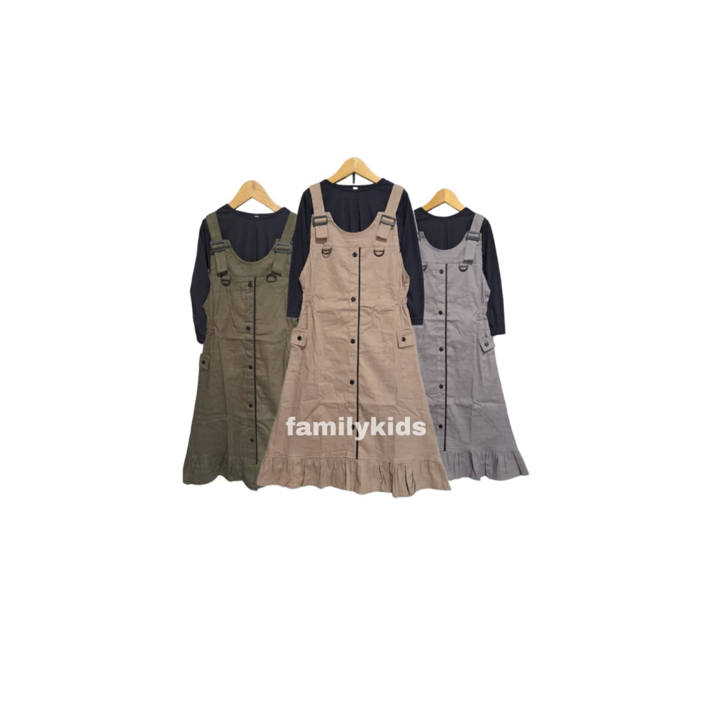 Dress Overall Anak Perempuan 4-12 Tahun Model Terbaru/Dress Overall Anak Perempuan Panjang/Gamis Ove