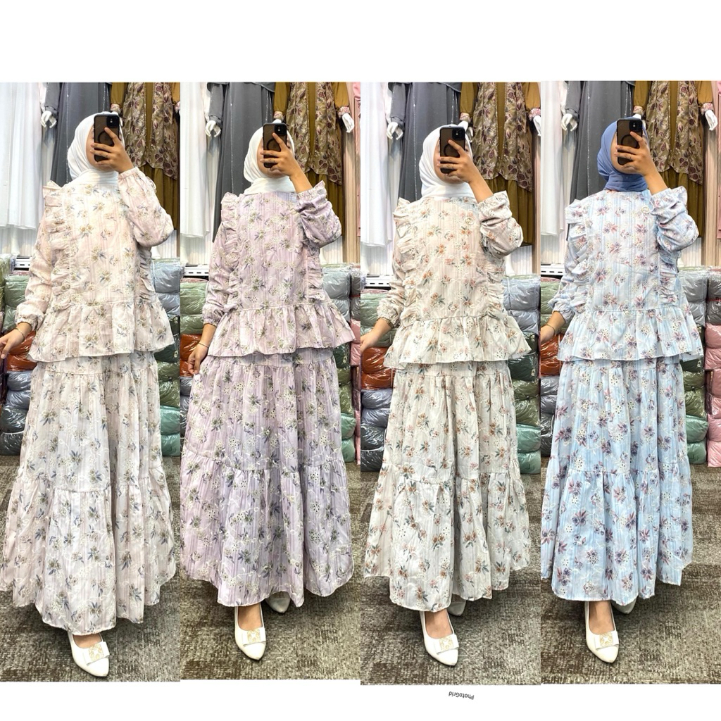 One set rok Katun Bolong Bordir Motif Mewah by Yulia HD