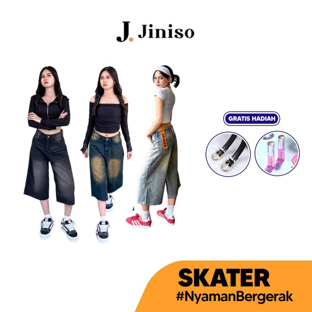 [GRATIS HADIAH] JINISO - Jorts Baggy Short Jeans Skater