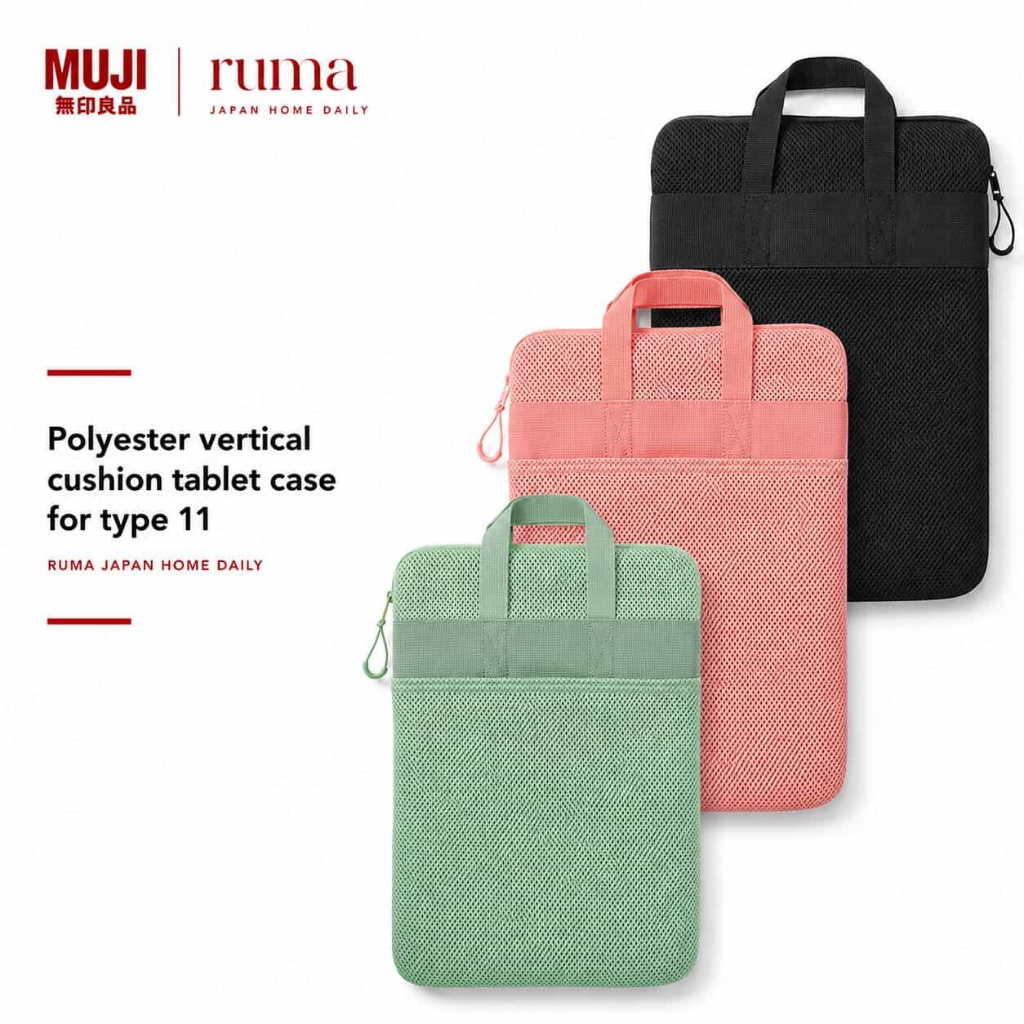 MUJI Polyester Vertical Cushion Tablet Case 11 Inch Sleeve Tablet Sleeve Original Jepang