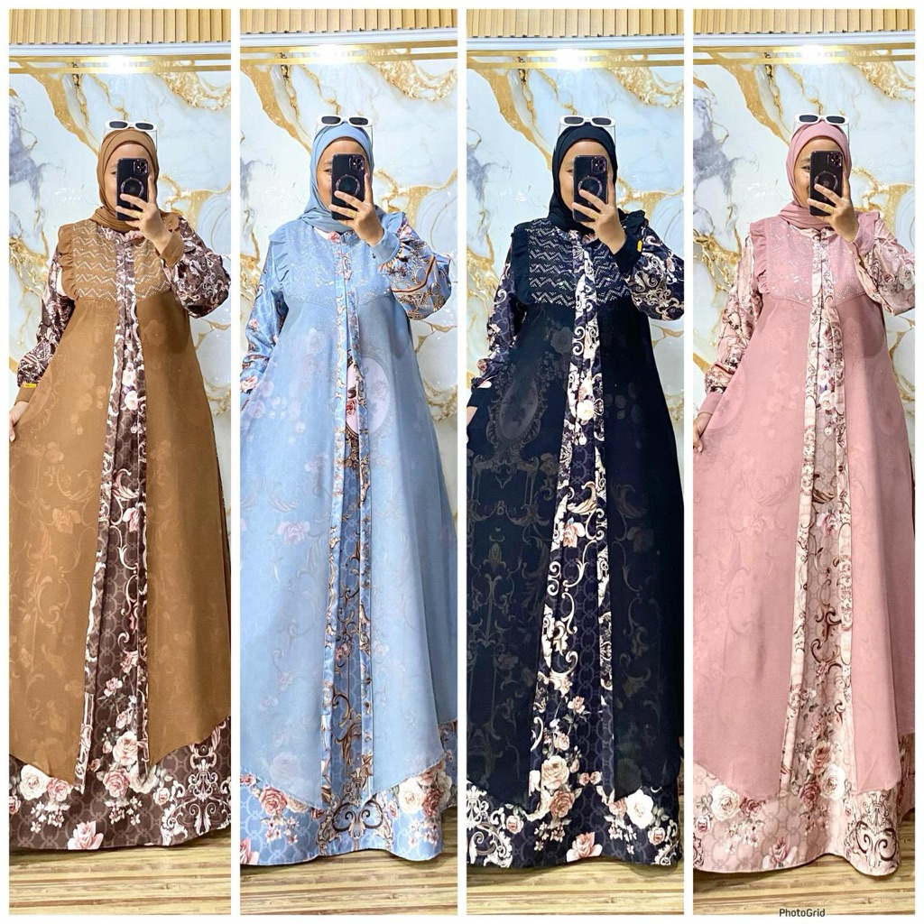 GAMIS DEVIANA DEWASA BAHAN MARBELLA MIX YORIS PAYET SET HIJAB