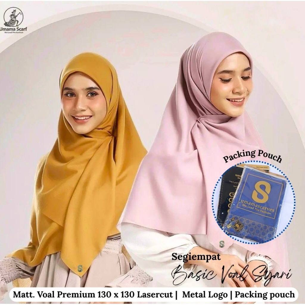 Segiempat Syari Basic Voal Syari Umama Size 130 x 130 lasercut
