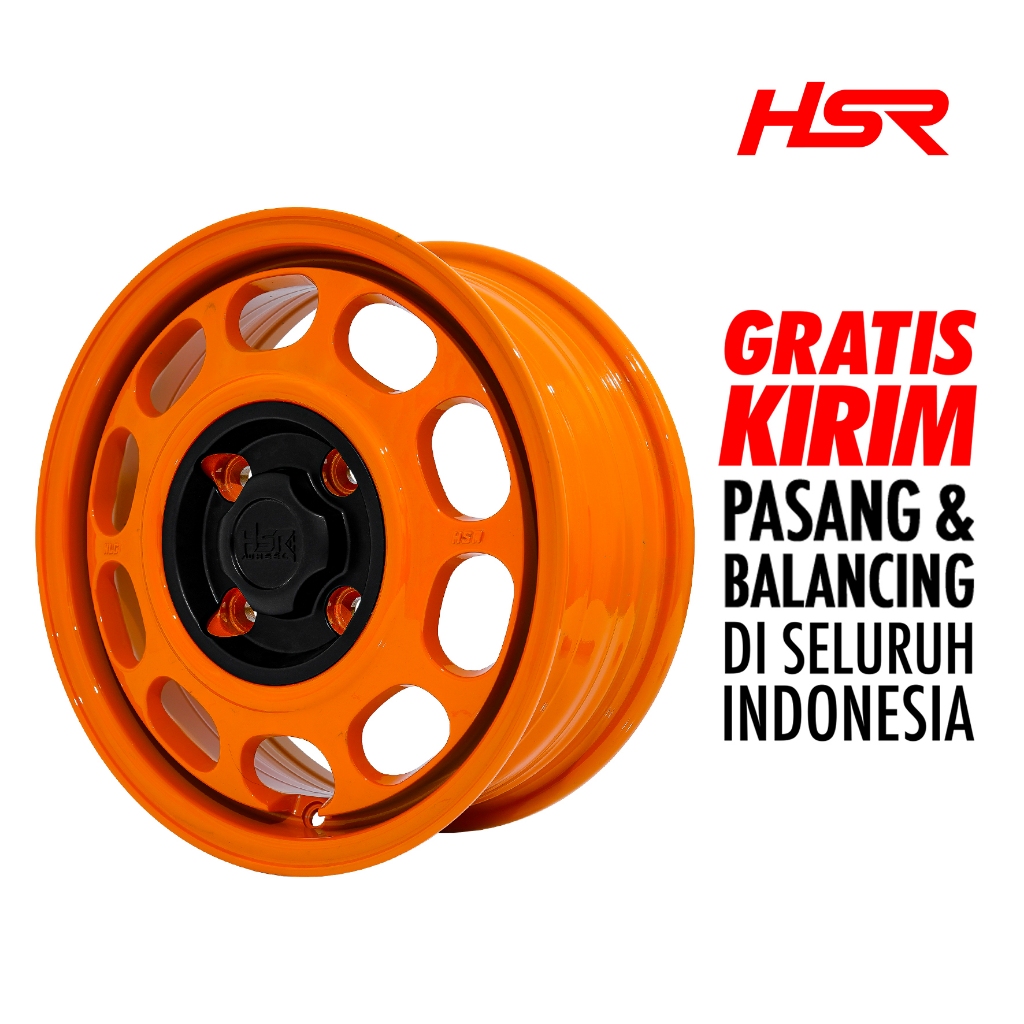 Hsr Wheel - Velg Klg 1390 Ring 14 Lubang 4 Offset 35 Glossy Orange