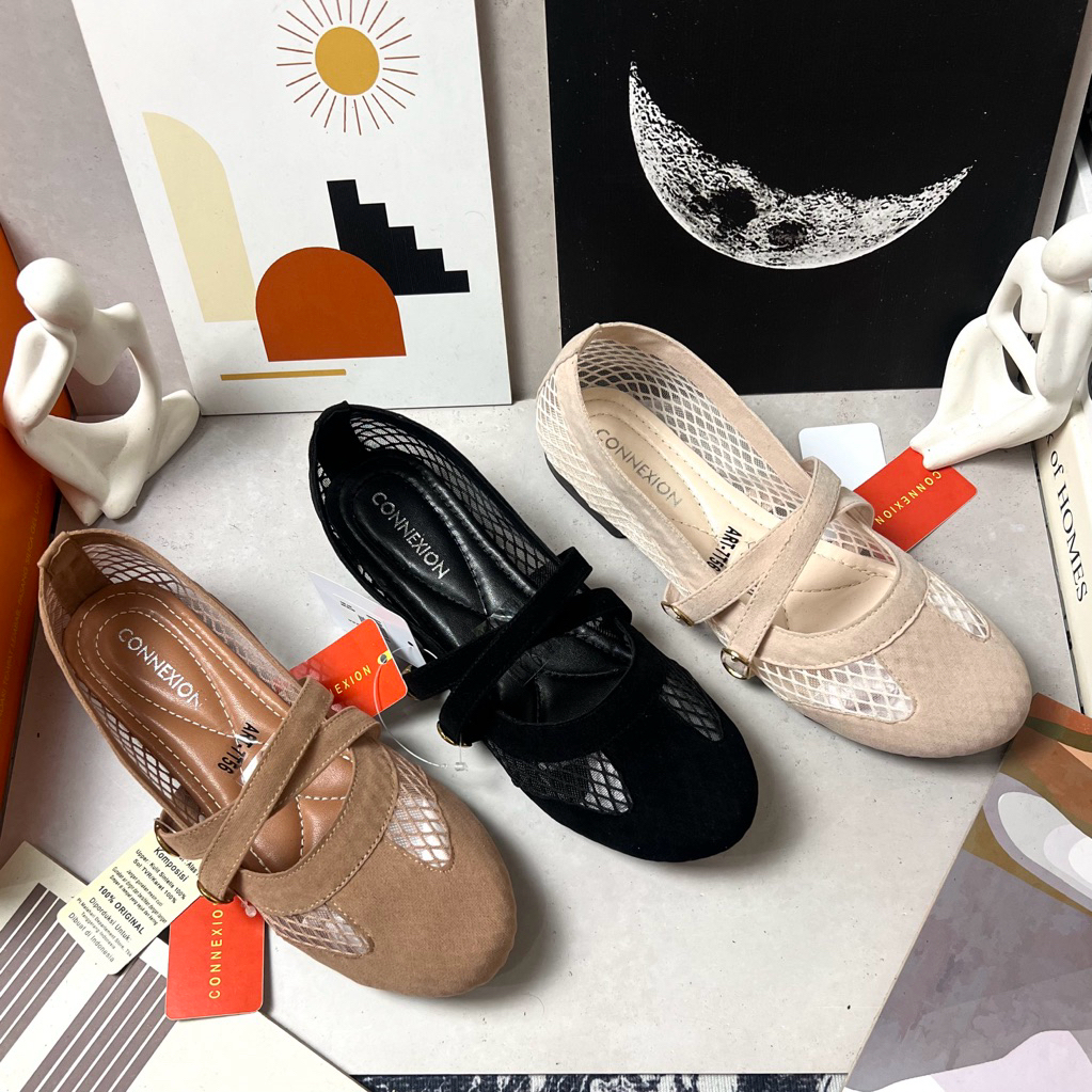 Sepatu Flatshoes/Sepatu Kerja Wanita Branded Ujung Bulat