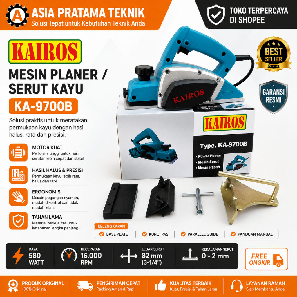 Mesin Serut Kayu Elektrik Electric Wood Planer Machine KAIROS