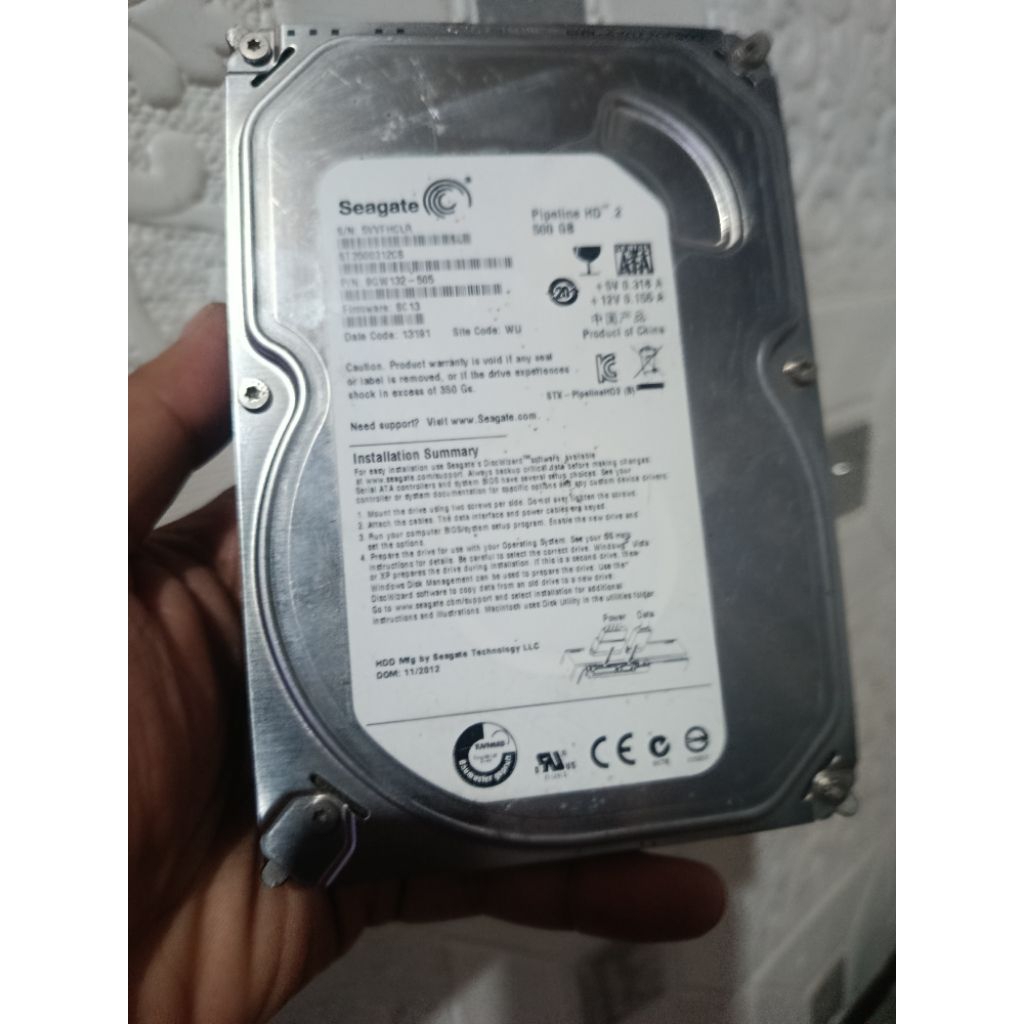 Hardisk PC 500gb RUSAK