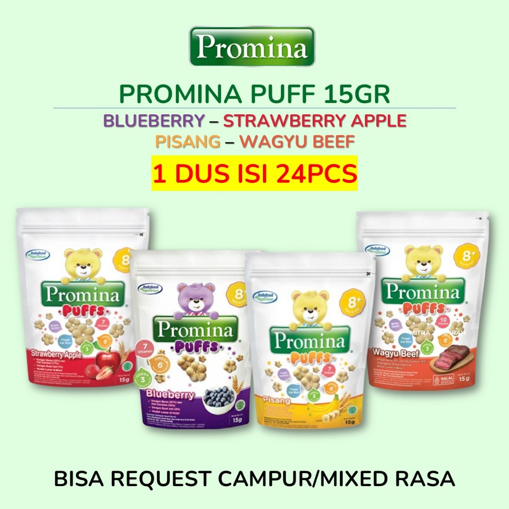 Promo Promina Puffs1 Dus isi 24pcs  - Snack Bayi Bergizi, Ideal untuk MPASI